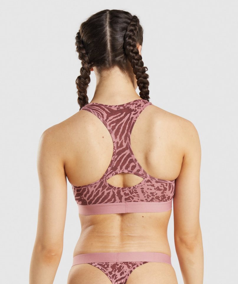 Women's Gymshark Cotton Bralette Underwear Pink | CA 56731N